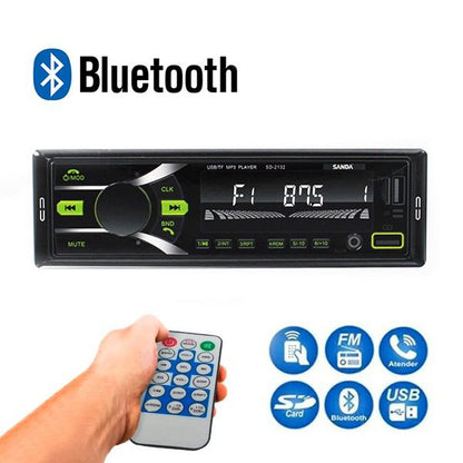 Auto Rádio Bluetooth com MP3 e Comando