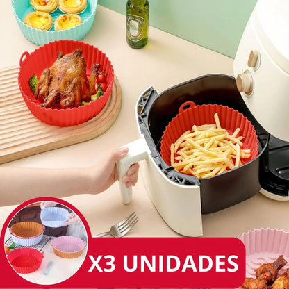 Pack 3 - Forma de Silicone Reutilizável para AirFryer