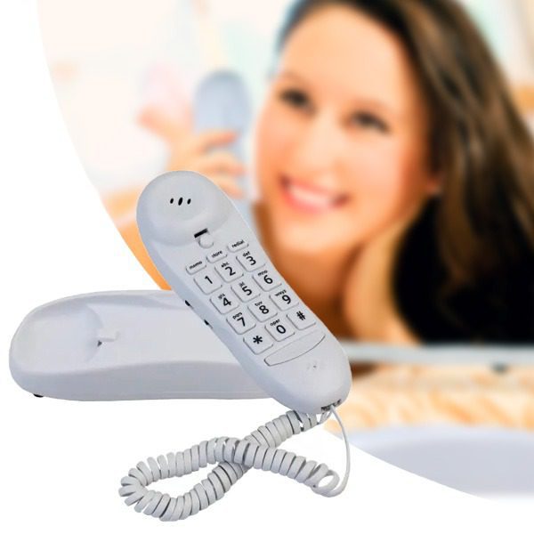 Telefone Fixo de Mesa ou Parede Branco OHO-607