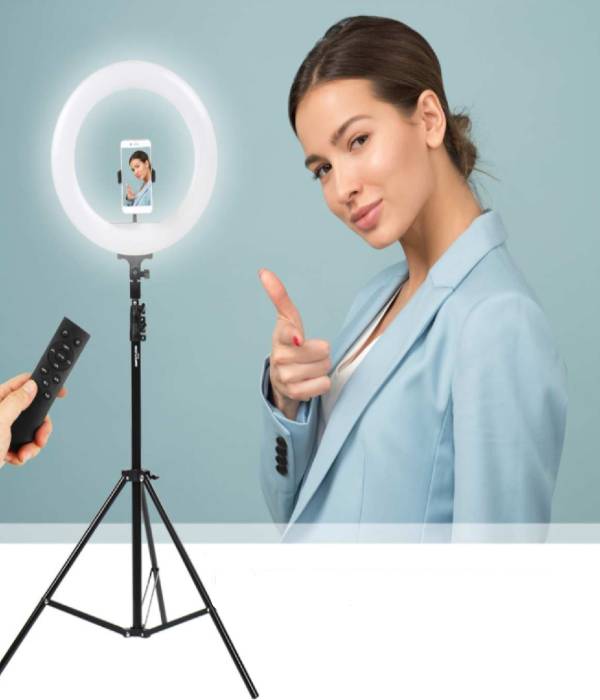 Ring Light – Tripé Suporte para 1 Telemóvel 36cm Diâmetro