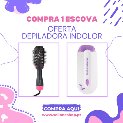 Escova Secadora 3EM1 Power Brush + Oferta de Depiladora Indolor