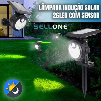 Lâmpada indução solar 26LED com sensor