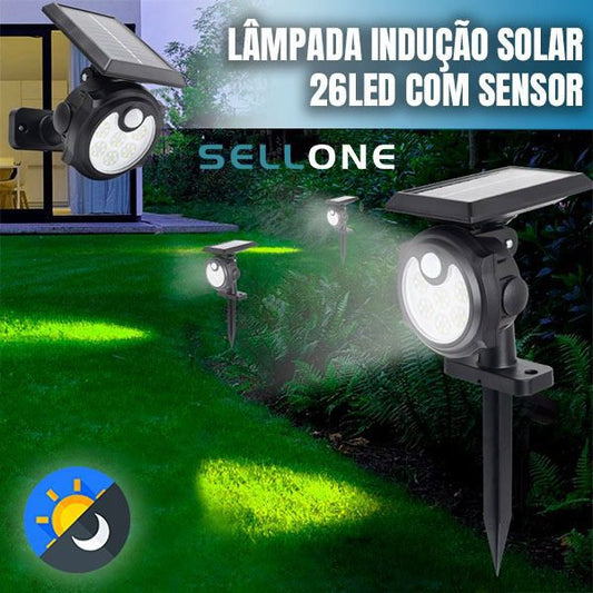 Lâmpada indução solar 26LED com sensor