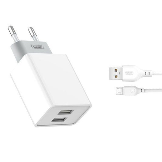 Carregador Duplo USB + Cabo Micro USB